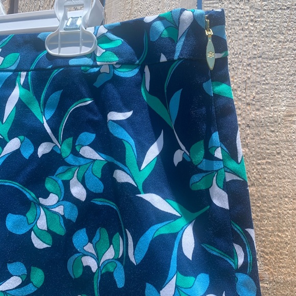 DRAPER JAMES | Blue Green Floral Print Aline Skirt - Picture 5 of 8